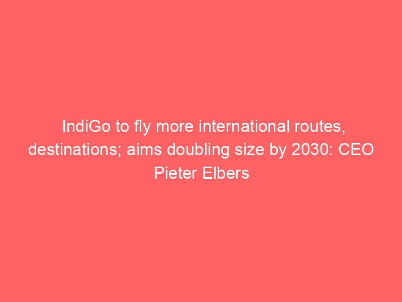IndiGo to fly more international routes, destinations; aims doubling size by 2030: CEO Pieter Elbers
