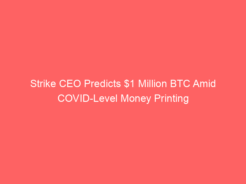 Strike CEO Predicts $1 Million BTC Amid COVID-Level Money Printing
