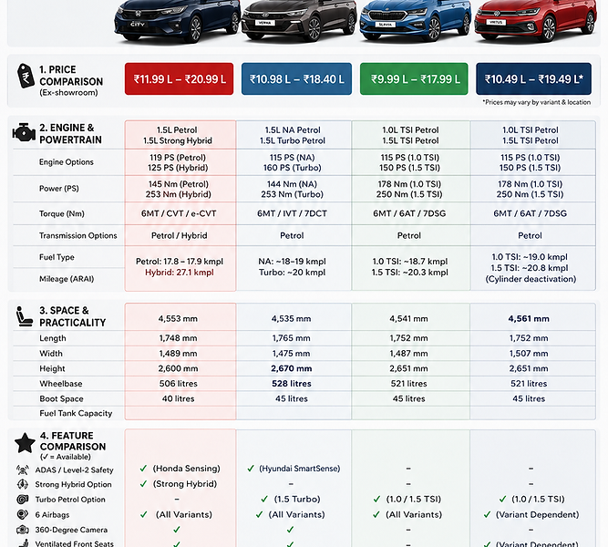 New Honda City vs Hyundai Verna: Which Compact Sedan Reigns Supreme?