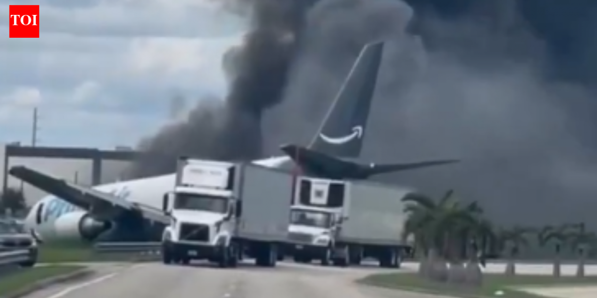 Amazon-linked Boeing 767 crashes off Miami runway in dramatic video
